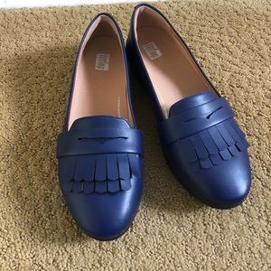Blue Loaders with tassels by FitFlop